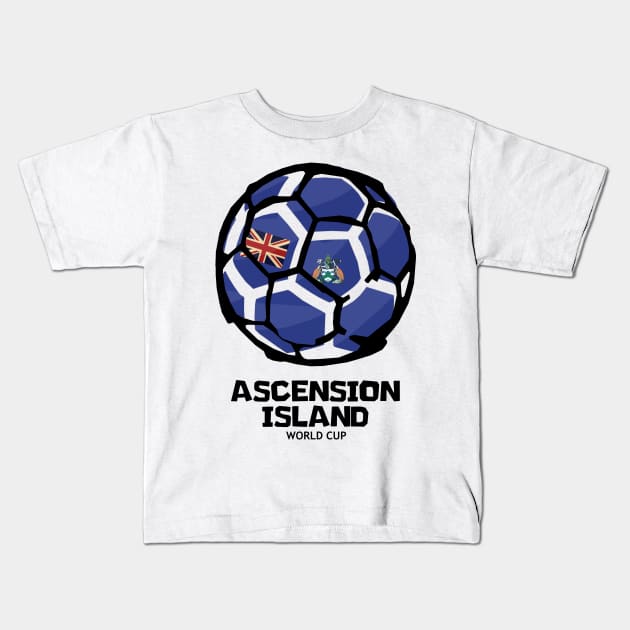 Ascension Island Football Country Flag Kids T-Shirt by KewaleeTee